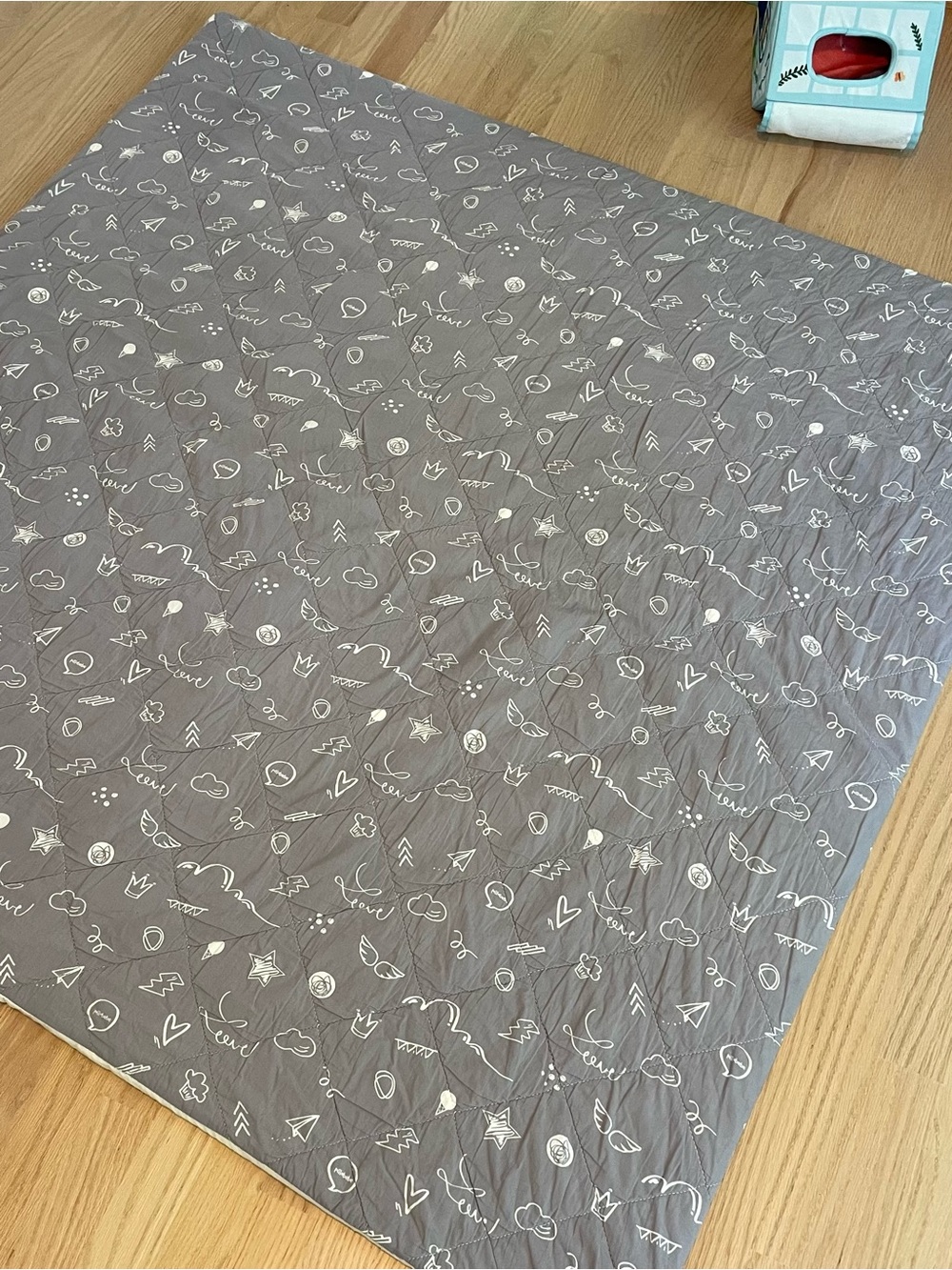 Pillobebe CorkiMat® Organic Cotton Play Mat Comfy Love Gray